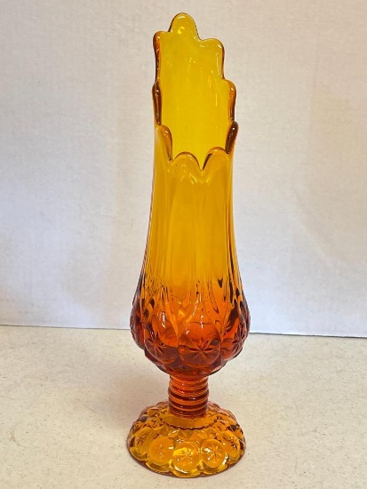 Vintage Kanawha Glass Moon & Stars Swung Vase