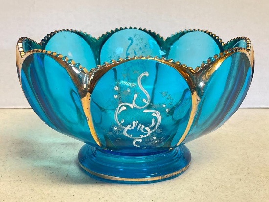 Vintage Hand Painted Glass Bowl
