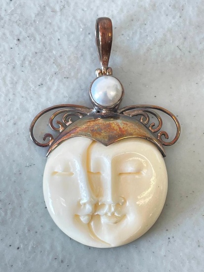 .925 Moon Face Pendant