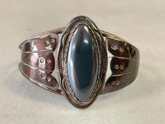 Sterling Silver and Stone Cuff Bracelet