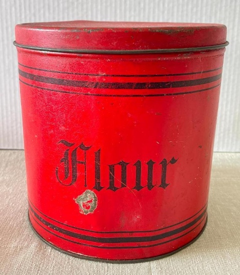 Vintage Tin Flour Canister