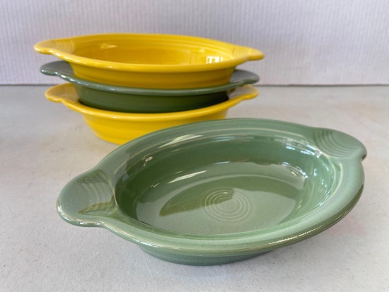 Group of Fiesta Individual Oval Casserole Dishes