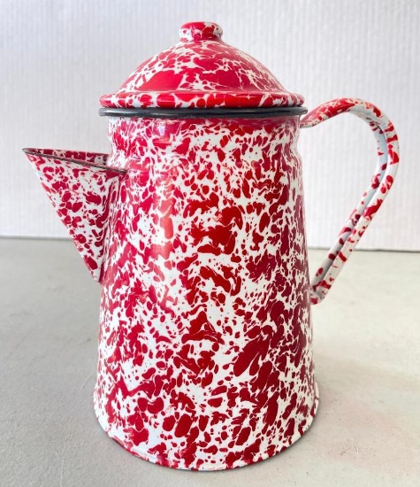 Vintage Splatter-Ware Enamel Coffee Pot
