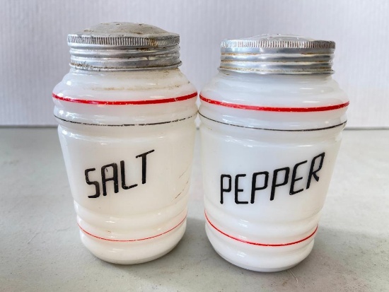 Vintage Hazel Atlas Milk Glass Salt and Pepper Shakers