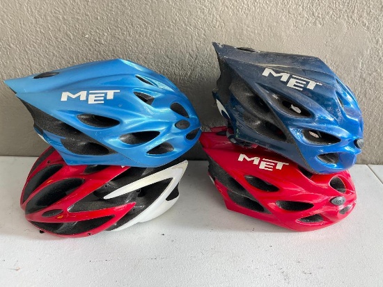 Group of 3 MET Bicycle Helmets