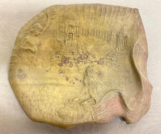 Vintage Metal Mermaid & Neptune Tray