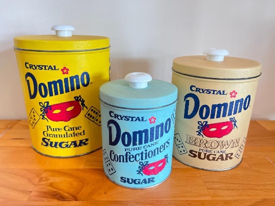 Group of Reproduction Domino Sugar Tins (1980s)