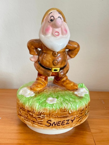 Vintage Schmid Musical Figurine - Sneezy