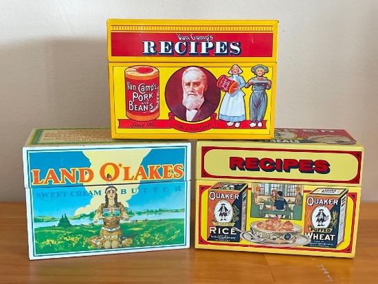 Group of Tin Recipe Boxes (1980s)
