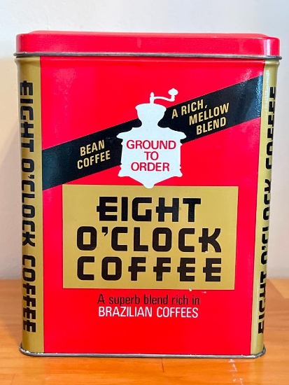 Vintage Eight O'Clock Coffee Tin