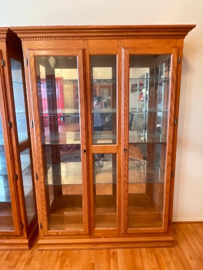 Wooden Display Cabinet with Glass Shelves