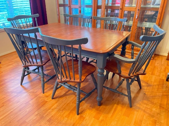 Wooden Dining Table with 6 Chairs