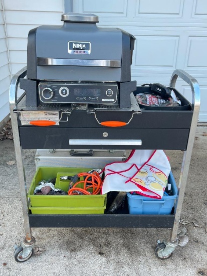 Ninja Woodfire Grill with Cart and Accessories