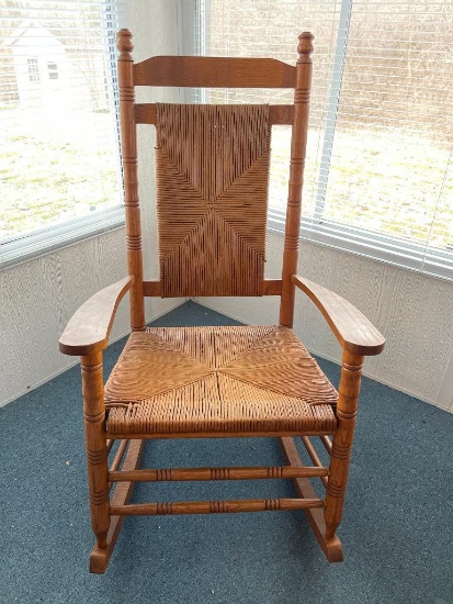 Wicker Cracker Barrel Rocking Chair