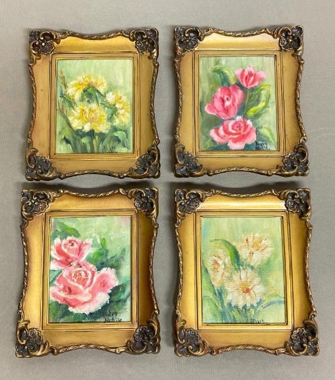 Set of Framed Floral Paintings