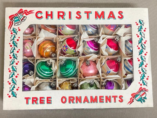 Collection of Small Vintage Christmas Glass Ornaments