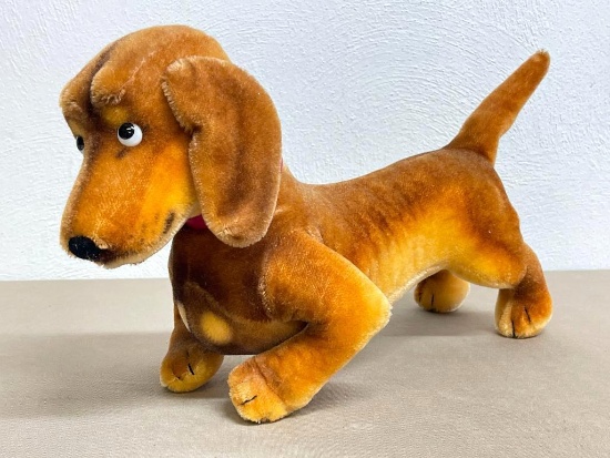 Vintage Steiff Bazi Dachshund Plush Dog