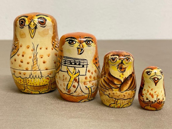 Vintage Owl Nesting Dolls