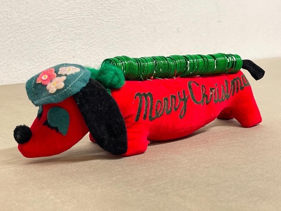 Vintage Dachshund Christmas Card Holder