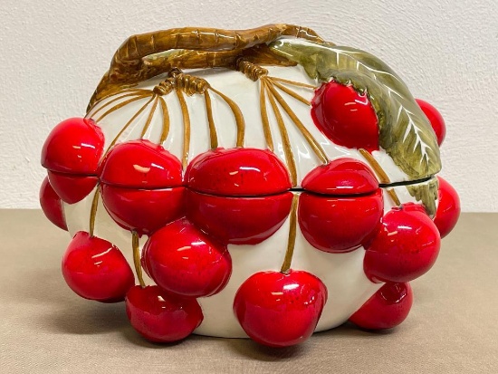 Vintage Mancioli Italy Ceramic Cherry Soup Tureen