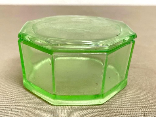 Vintage Uranium Glass Container
