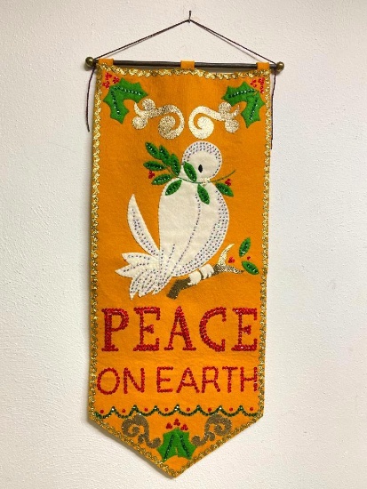 Vintage Felt and Sequin Banner