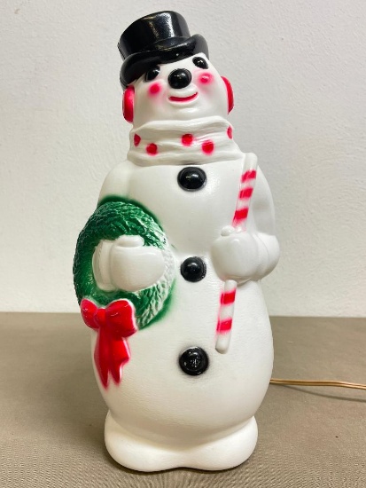 Vintage Lighted Empire Plastic Snowman Blow Mold