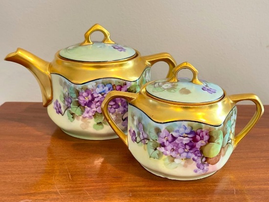Silesia Porcelain Teapot and Sugar Bowl