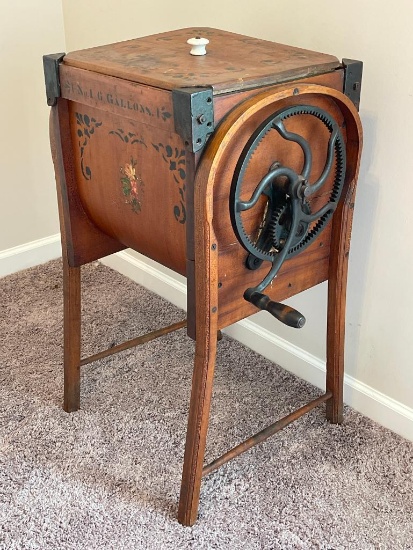 Antique M. Brown Co. Bent Wood Butter Churn (Wapakoneta, Ohio)