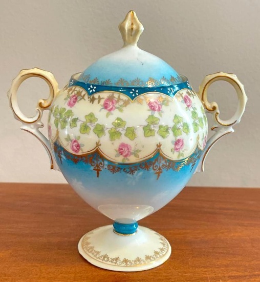 Vintage Unmarked Porcelain Lidded Sugar Bowl