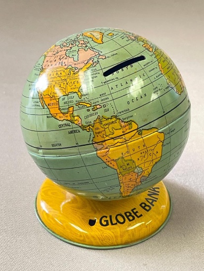 Vintage J. Chein & Co. Tin Litho Globe Bank
