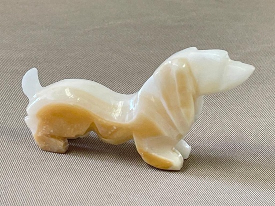 Carved Stone Dachshund