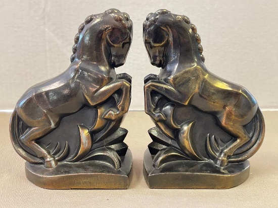 Set of Metal Horse Bookends