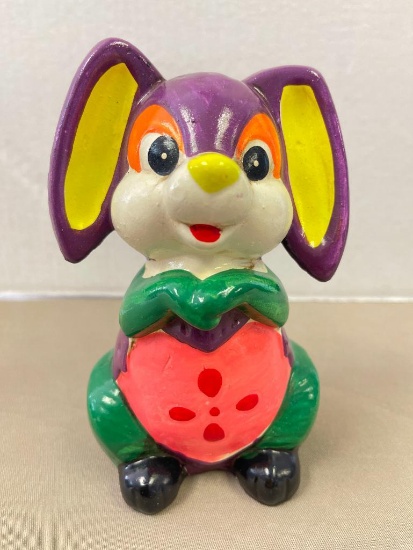 Vintage Ceramic Hand Painted Bunny Bank