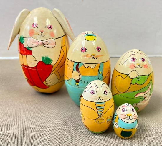 Vintage Bunny Rabbit Nesting Dolls