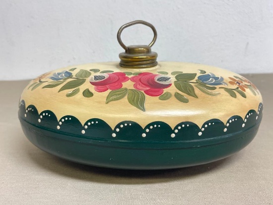 Vintage Metal Hand Painted Foot Warmer
