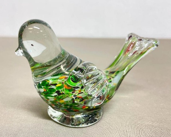 Glass Bird Paperweight