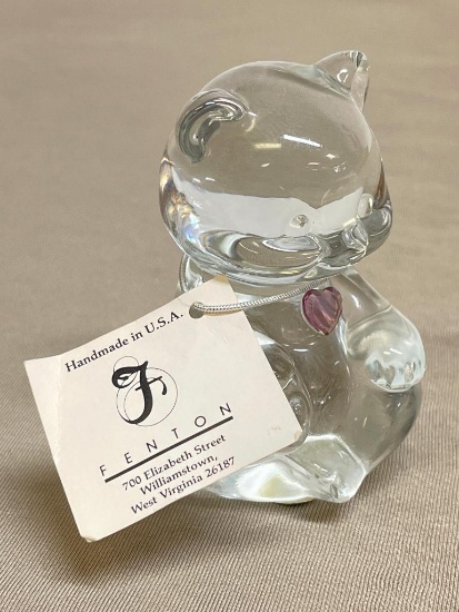 Fenton Glass Bear Paperweight