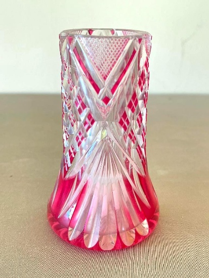 Crystal Ruby Red Bud Vase