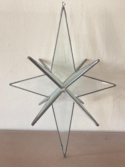 Hanging Beveled Clear Glass Star