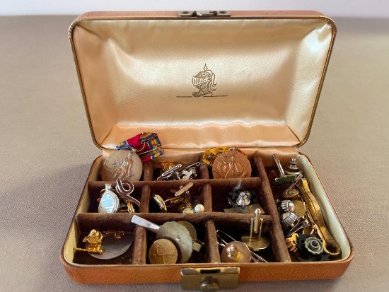 Small Vintage Jewelry Box with Contents