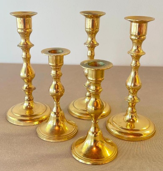 Group of Brass Candlestick