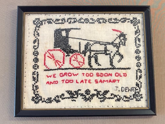 Vintage Framed Cross Stitch