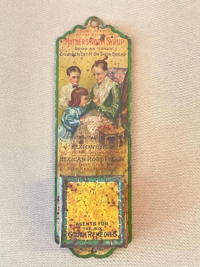 Antique Metal Advertising Wall Mounted Match Holder