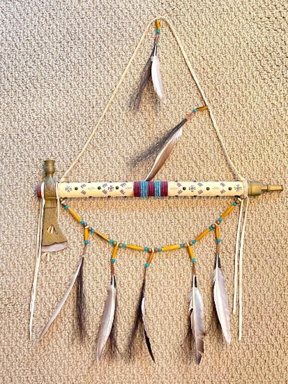 Native American Tomahawk Peace Pipe