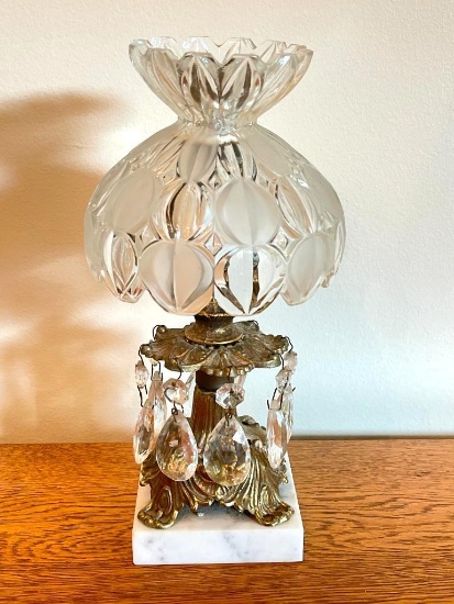 Small Boudoir Glass Table Lamp