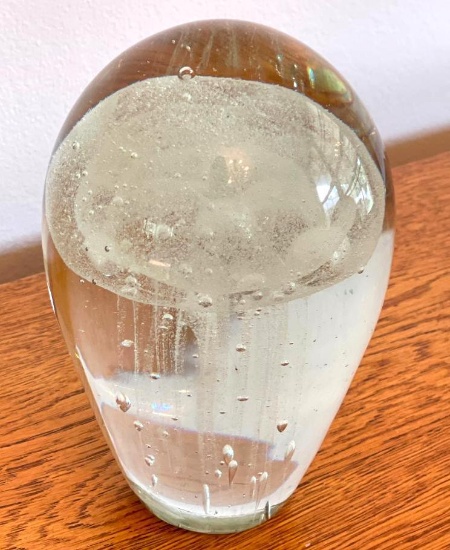 Glass Jellyfish Paperweight