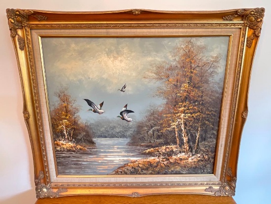 Framed Oil on Canvas Painting