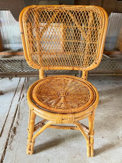 Vintage Bohemian Wicker Chair