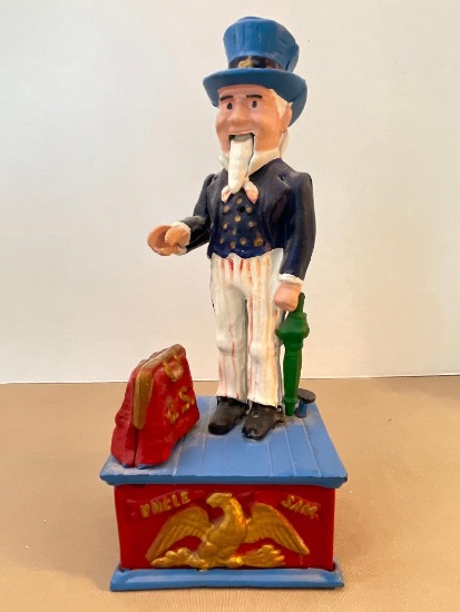 Vintage Cast Iron Uncle Sam Bank